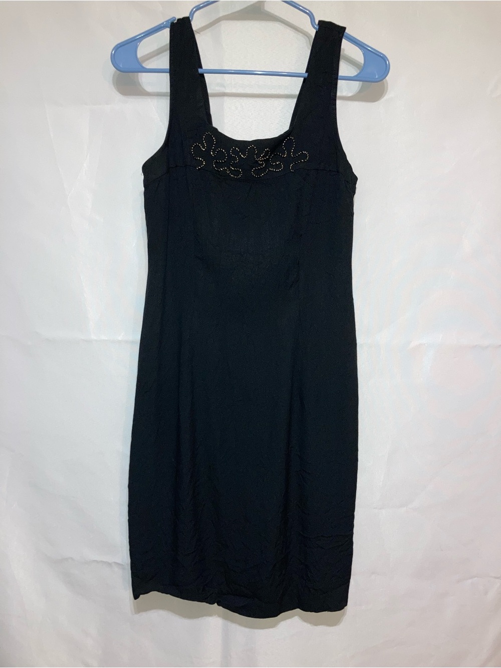 Scarlett Black Sleeveless Midi Dress with Gold Twist-Cord Detail
